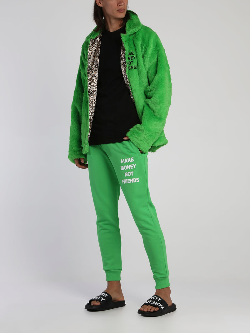 Green Drawstring Logo Sweatpants