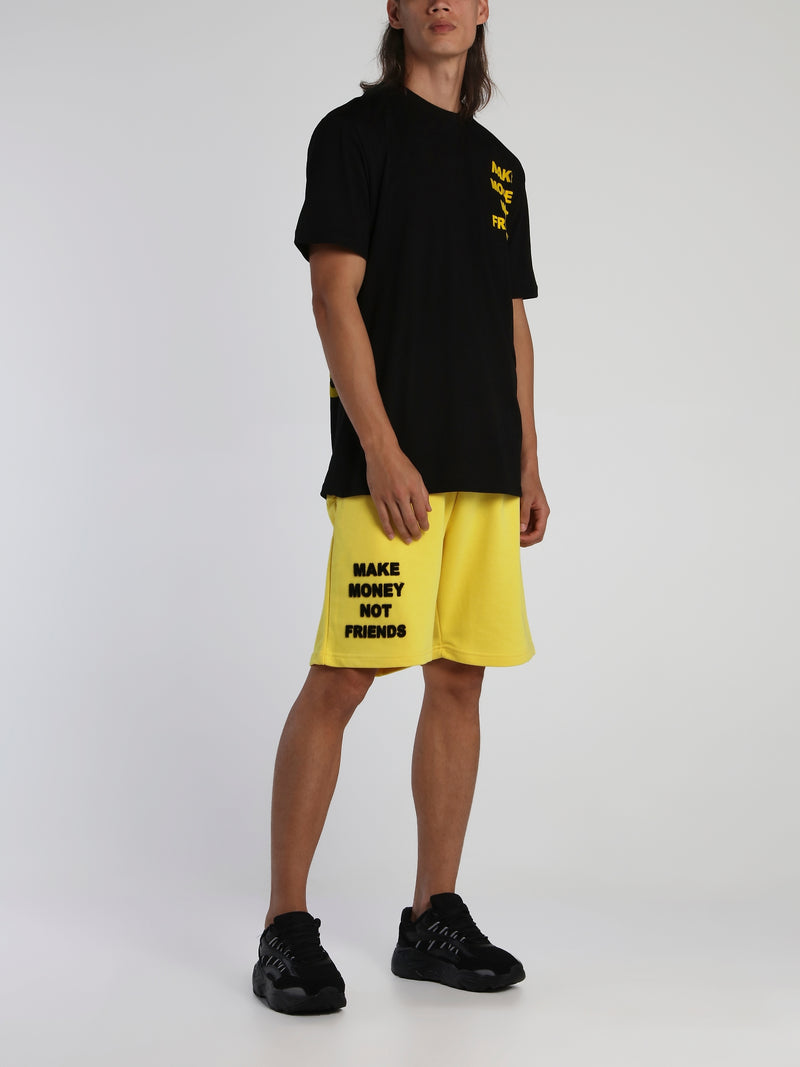 Yellow Drawstring Logo Shorts