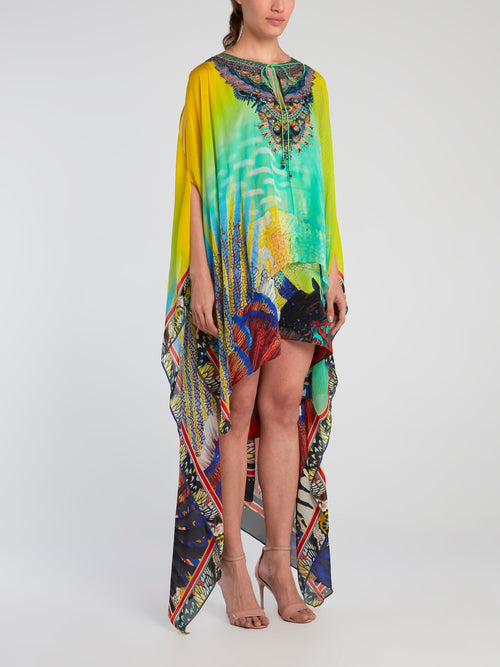 Asymmetric Overlay Silk Dress Asymmetric Overlay Silk Dress
