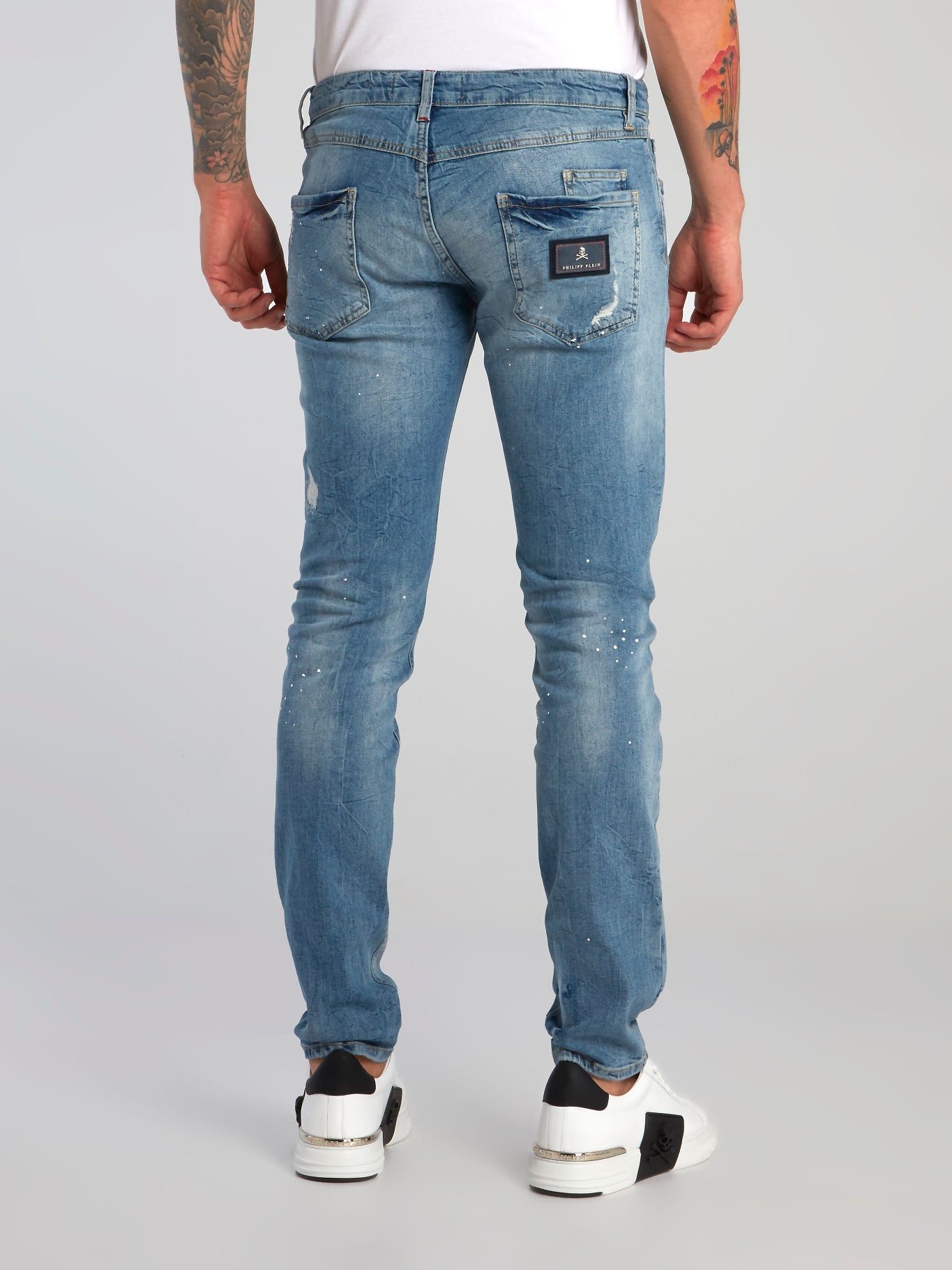 Acid Wash Distressed Denim Jeans
