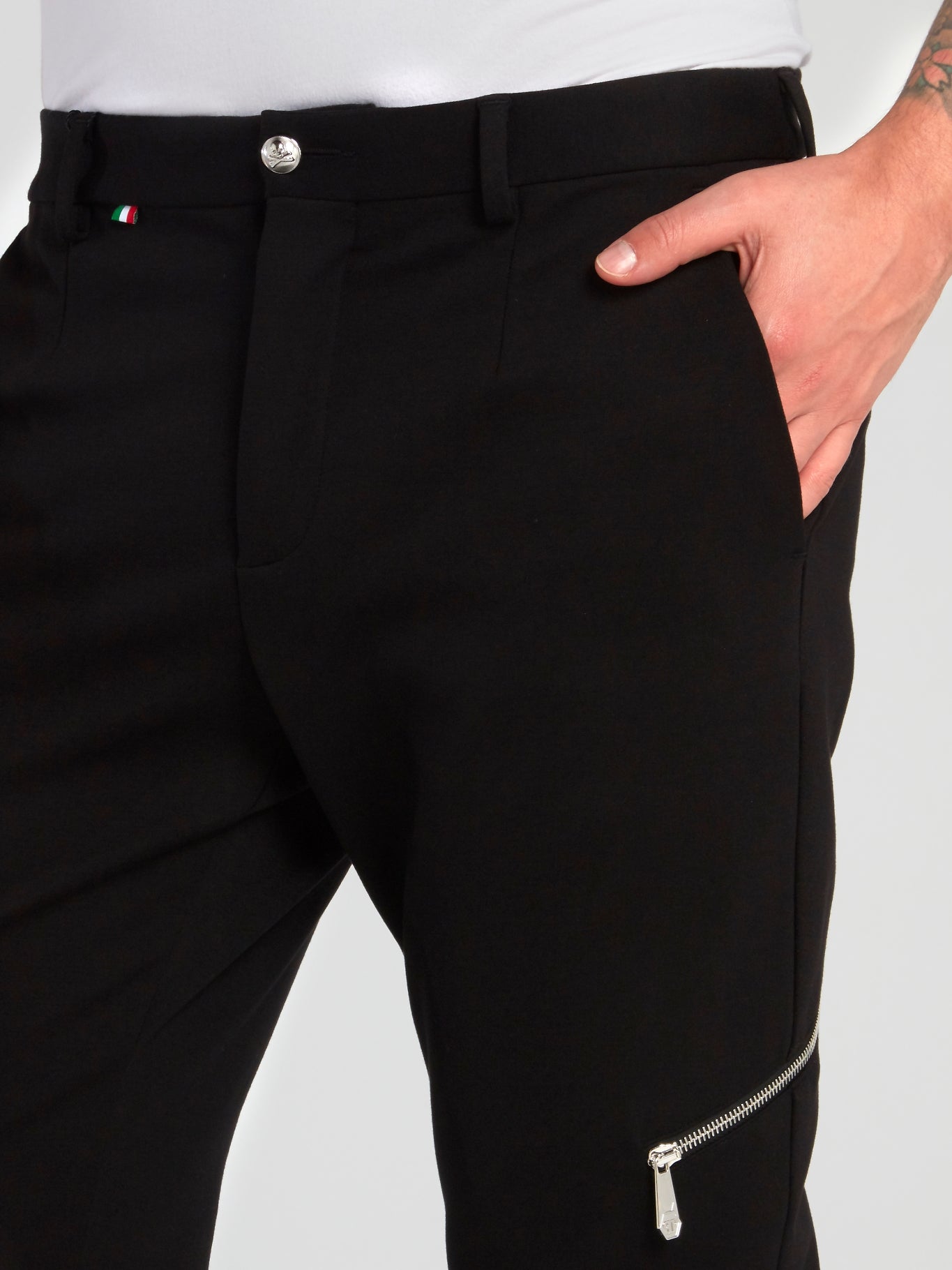 Black Zip Detail Trousers