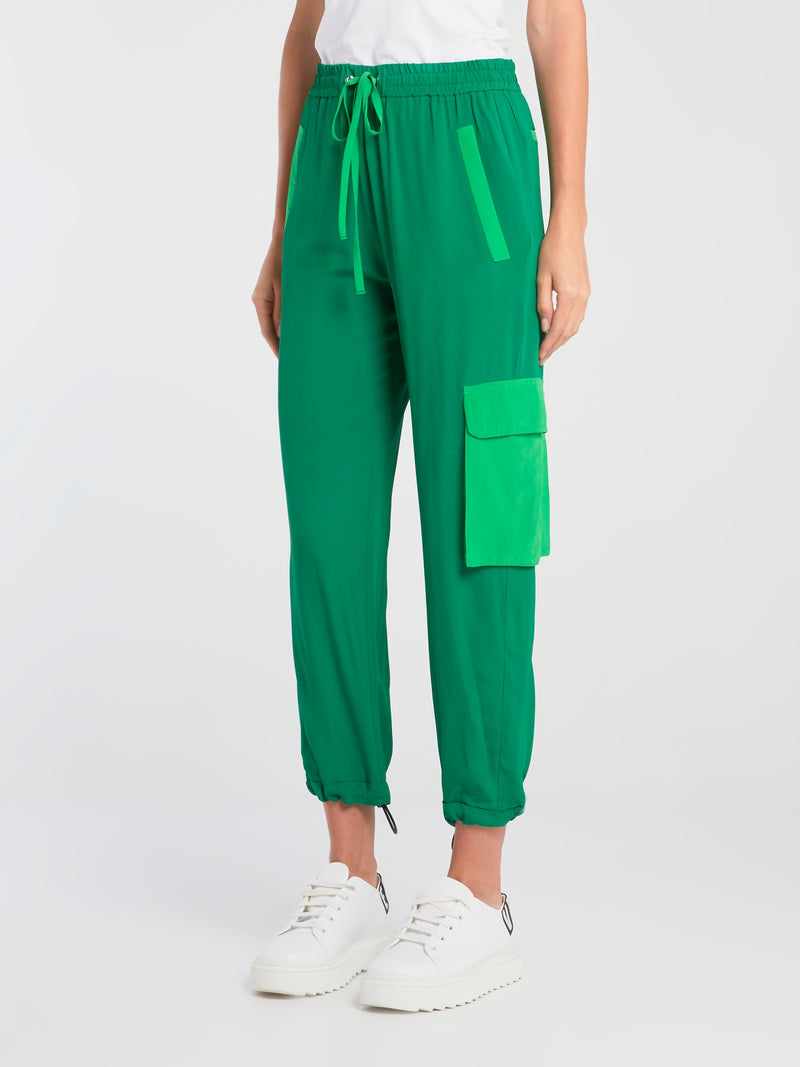 Green Drawstring Cargo Pants