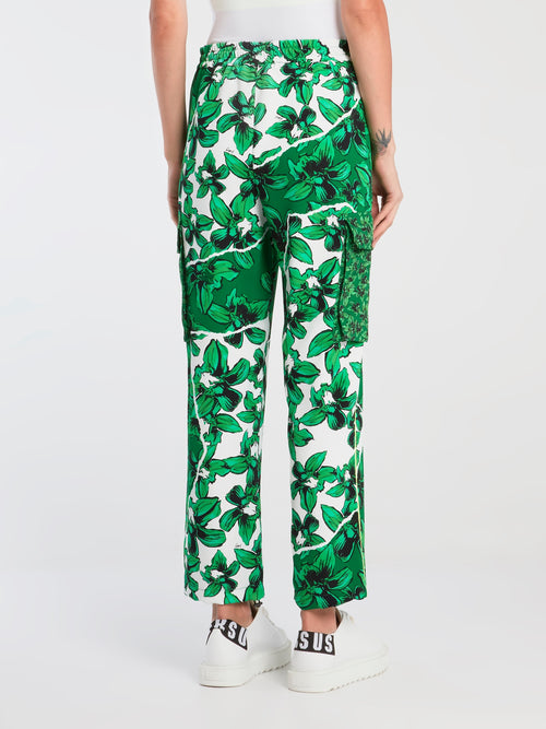 Green Drawstring Floral Cargo Pants – Maison-B-More Global Store