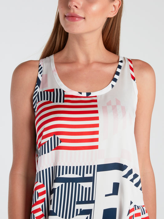 Logo Stripe Tank Dress