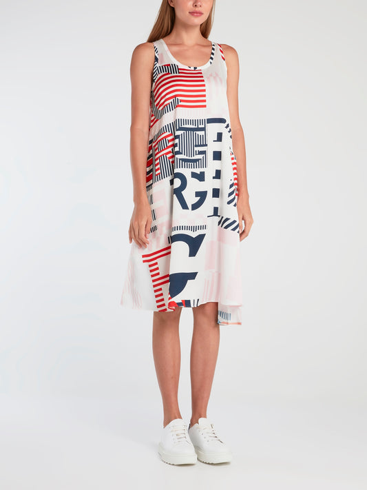 Logo Stripe Tank Dress