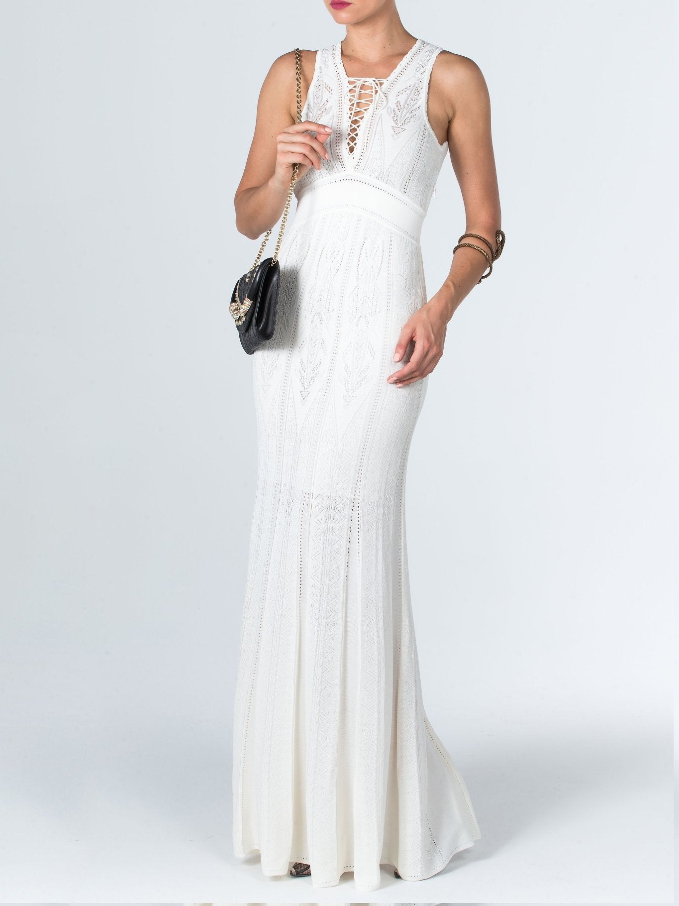 White Lace Empire Sheath Dress