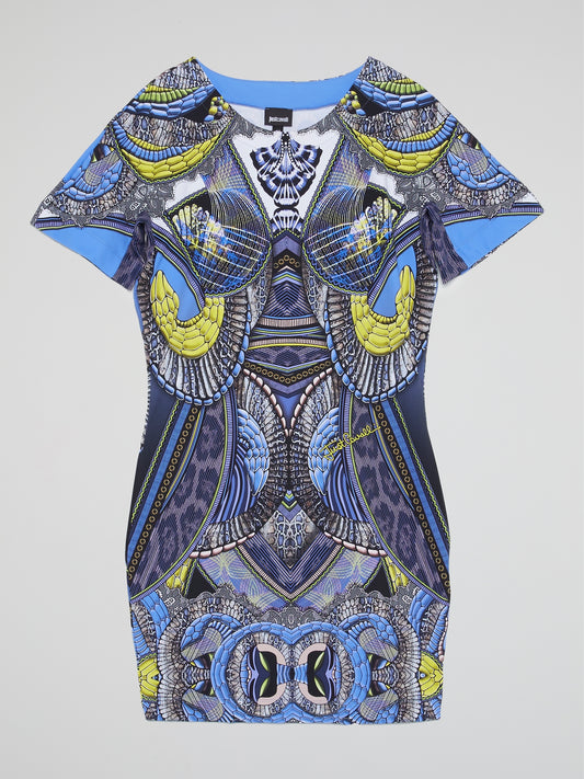 Pattern Print Crewneck Dress