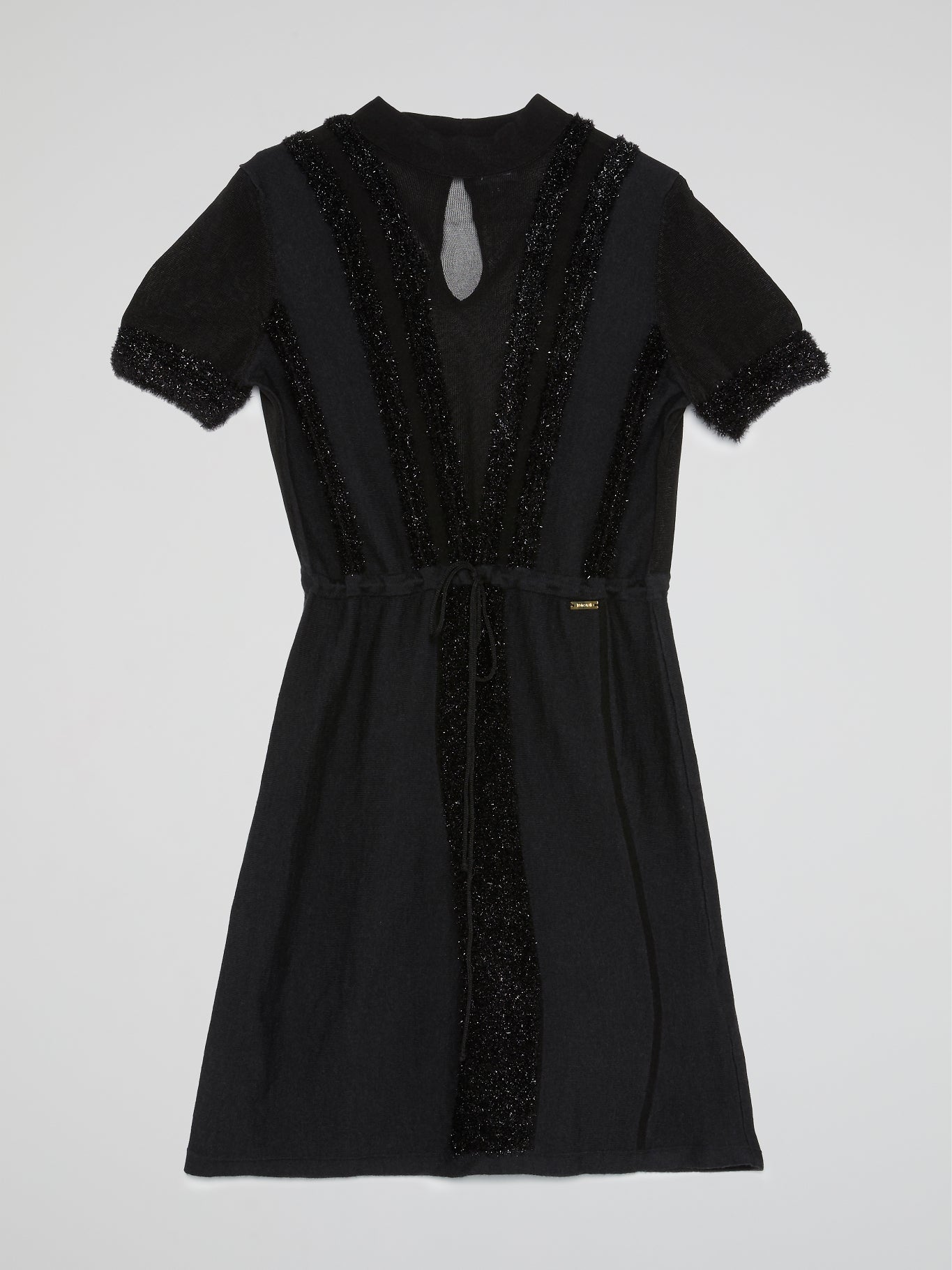 Black Glitter Detail Keyhole Dress