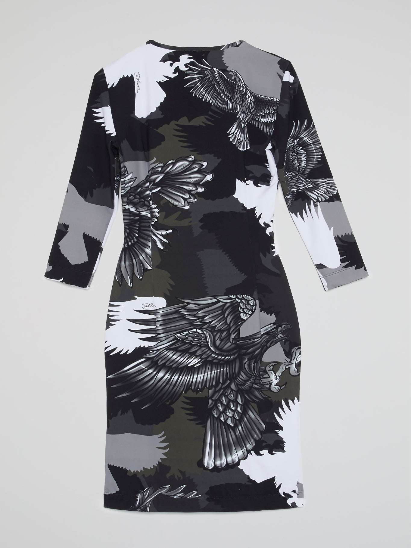 Eagle Print Scoop Neck Dress