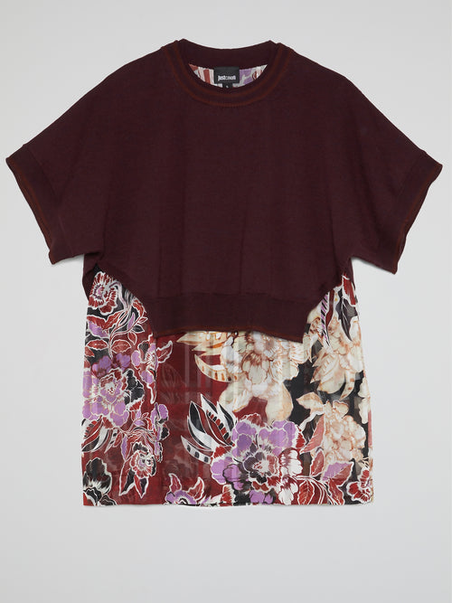 Floral Print Overlay Top