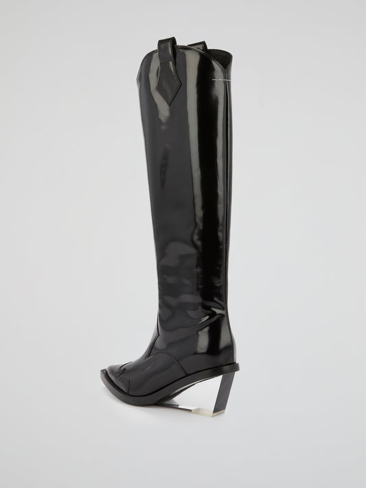 Black Leather Riding Boots