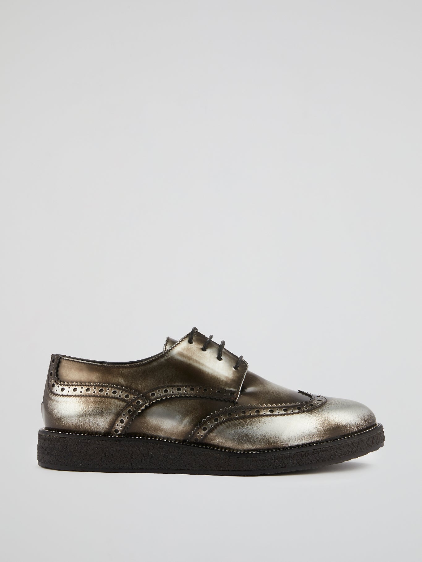 Silver Rustic Leather Brogues