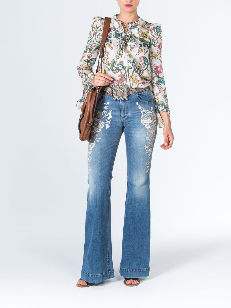 Floral Printed Bell Sleeve Blouse