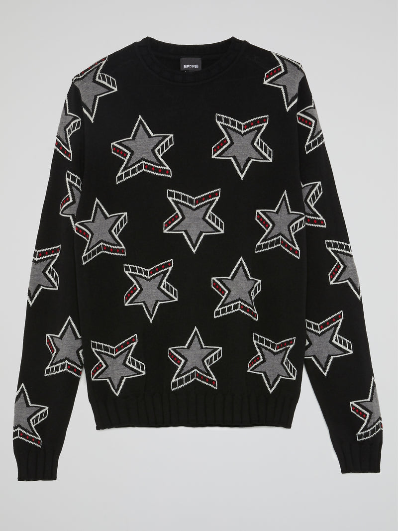 Black Star Print Sweatshirt