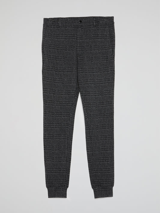 Grey Check Cuffed Pants