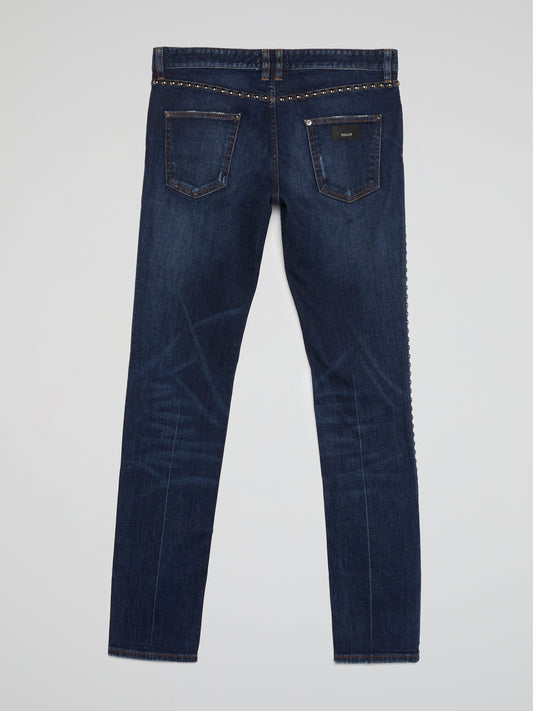 Dark Wash Studded Jeans