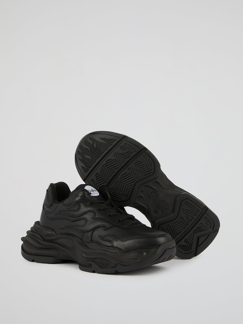 Eyza P Black Chunky Sole Sneakers