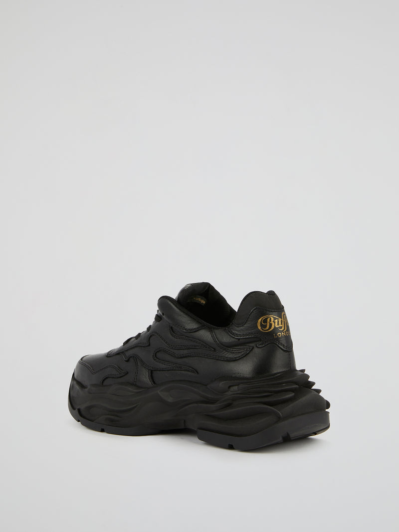 Eyza P Black Chunky Sole Sneakers