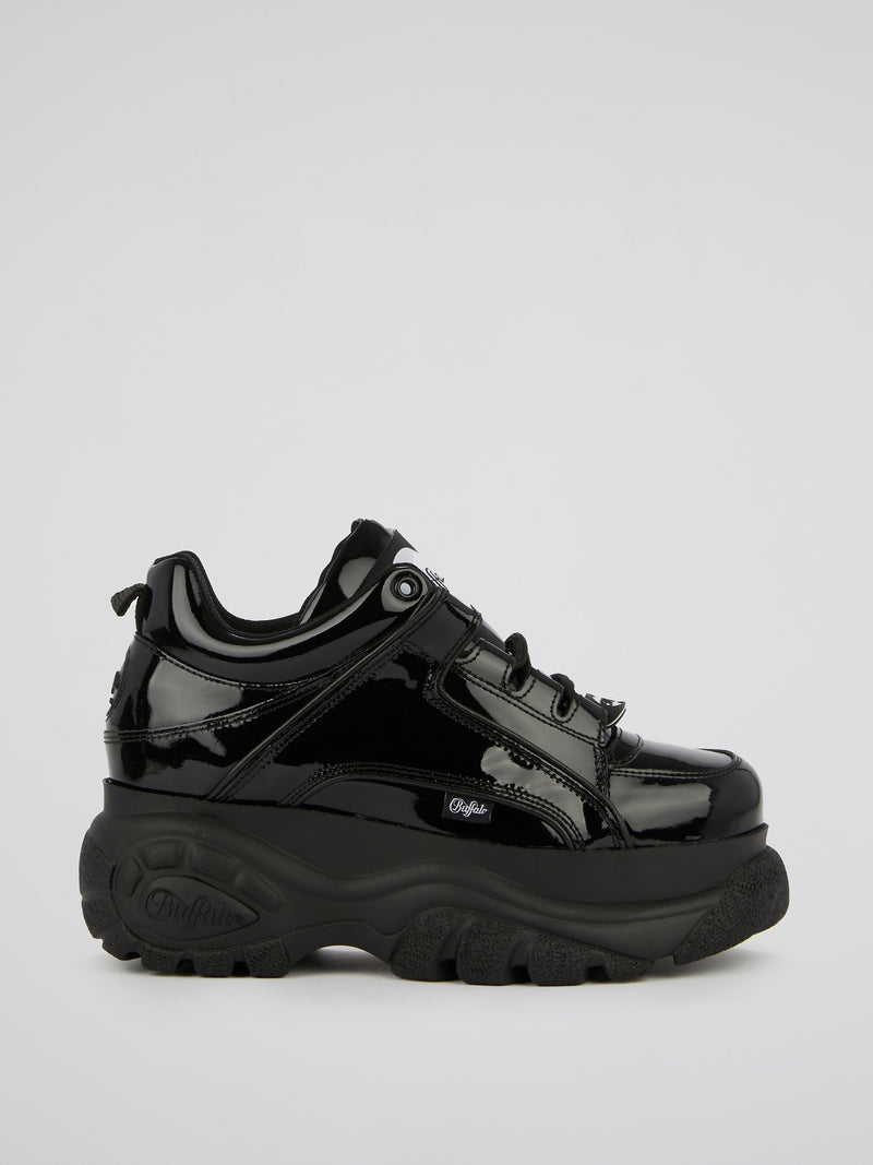 Black Patent Calf Leather Sneakers