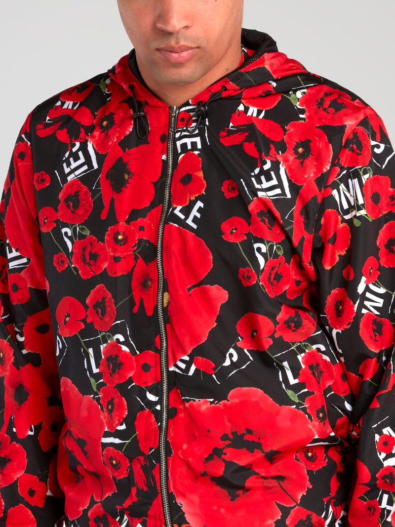 All Over Poppies Hooded Jacket