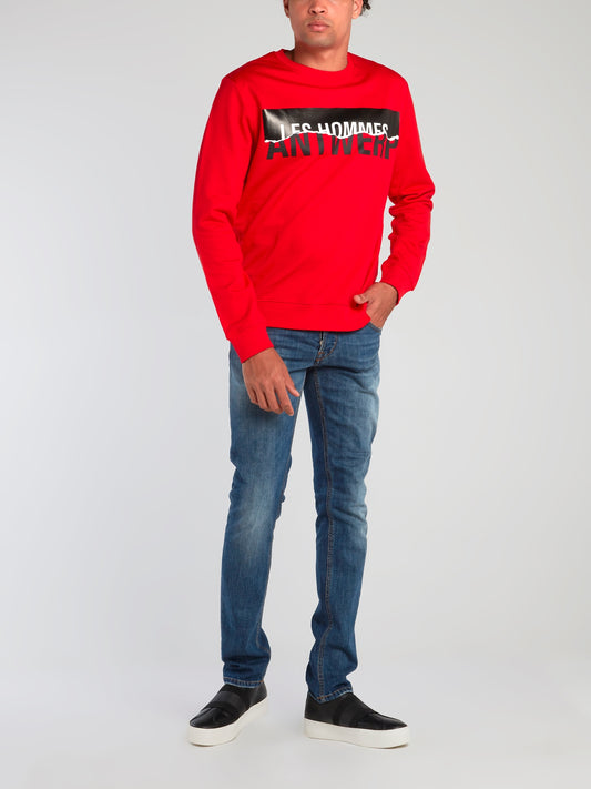 Red Antwerp Print Sweatshirt