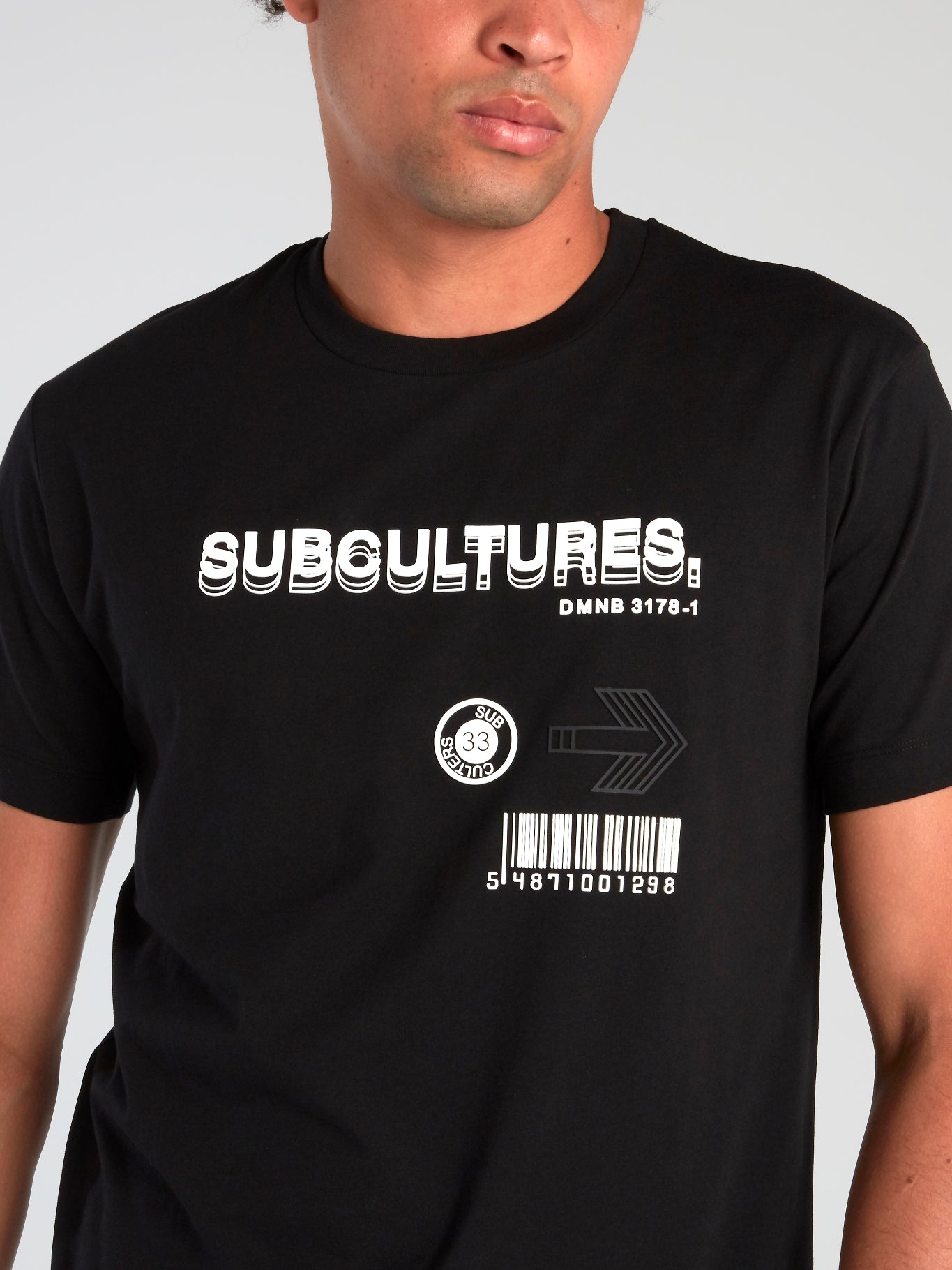 Black Subculture Print T-Shirt