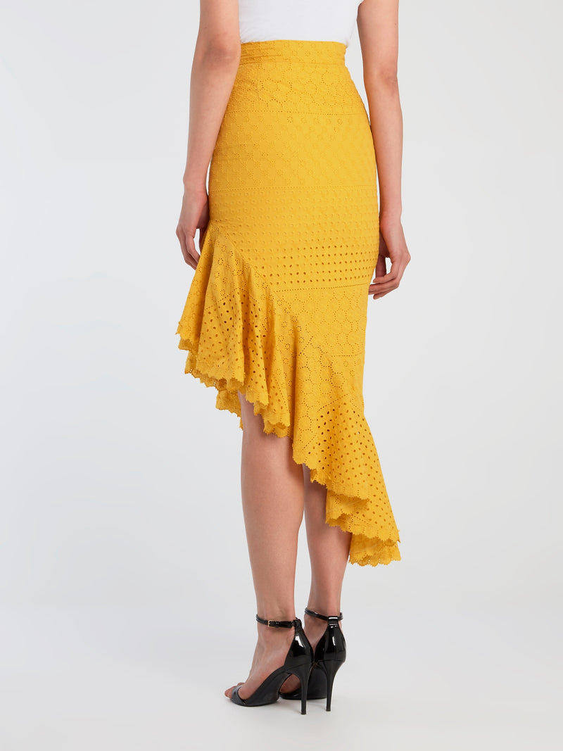 Yellow Asymmetric Mermaid Skirt