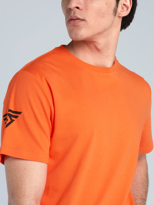 Orange Logo Print Core T-Shirt