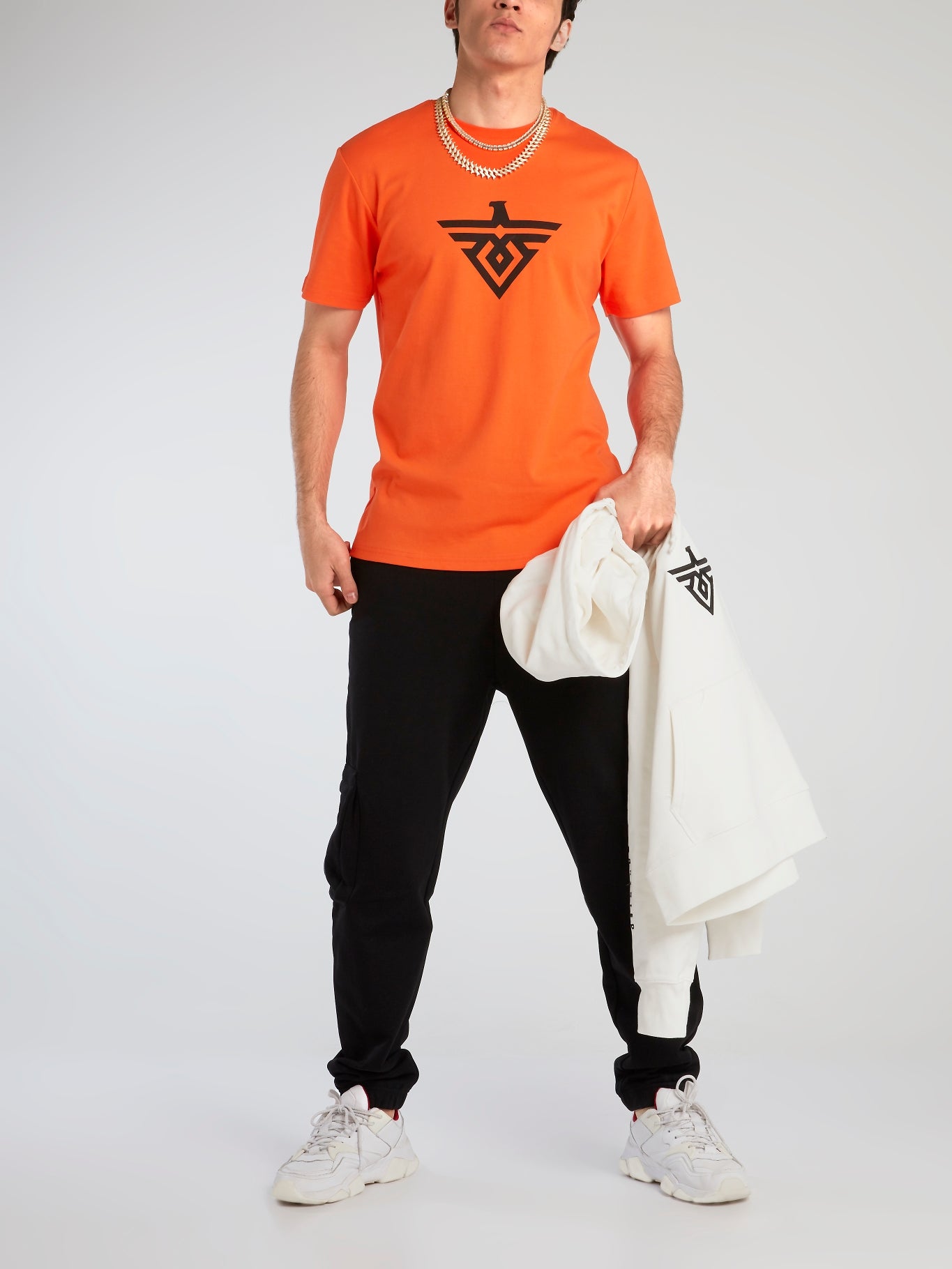 Orange Monogram Cotton T-Shirt