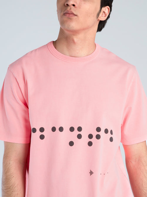 Pink Braille Print T-Shirt
