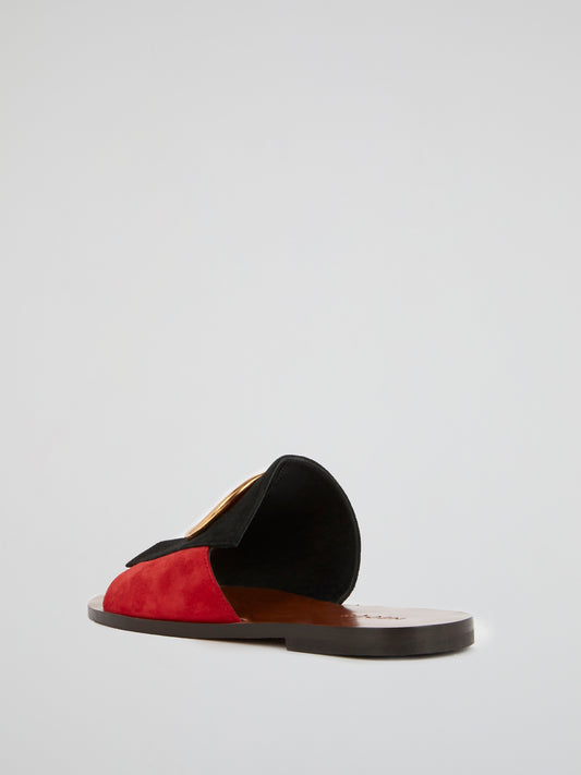 Suede Vamp Flat Sandals