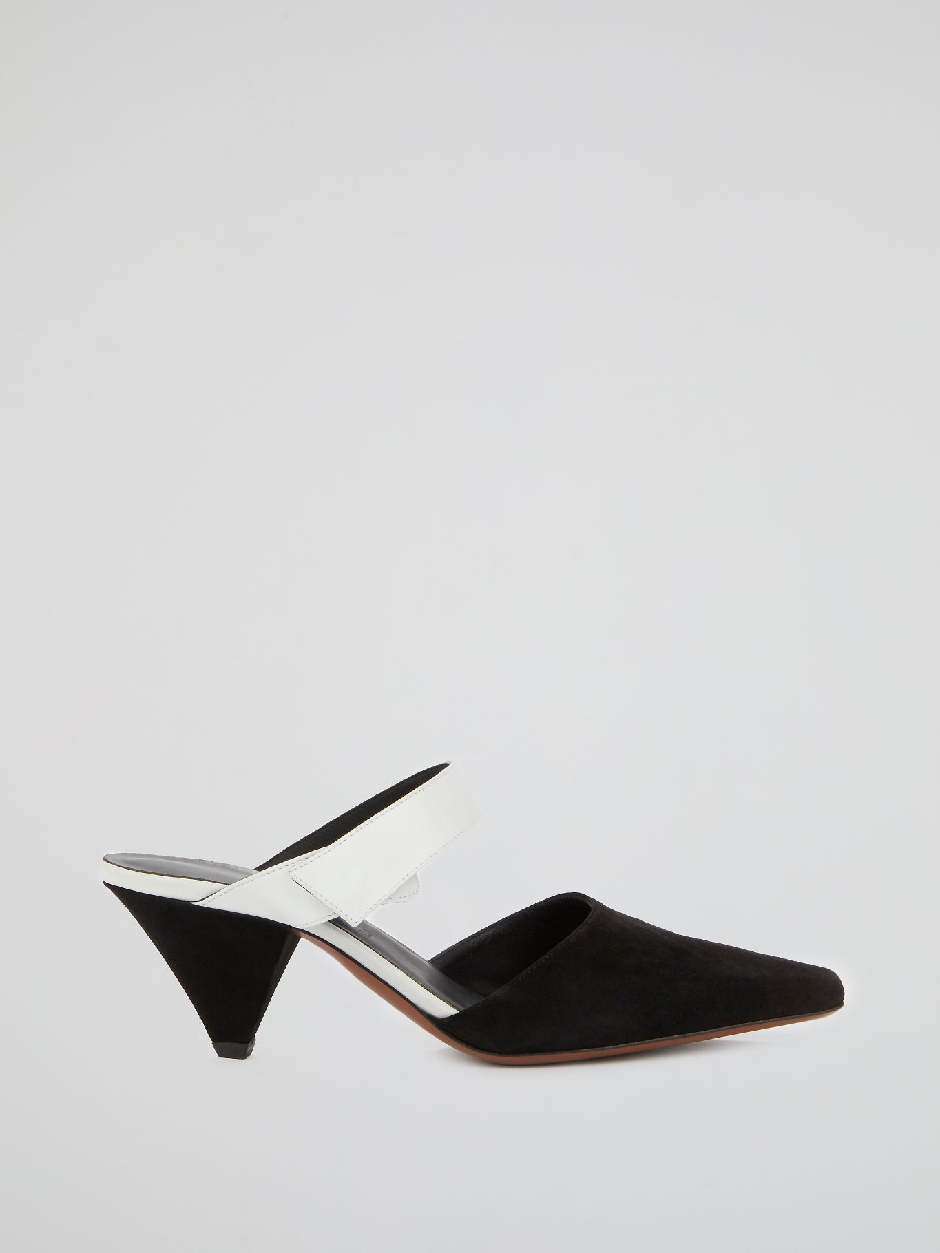 Contrast Strapped Suede Mules