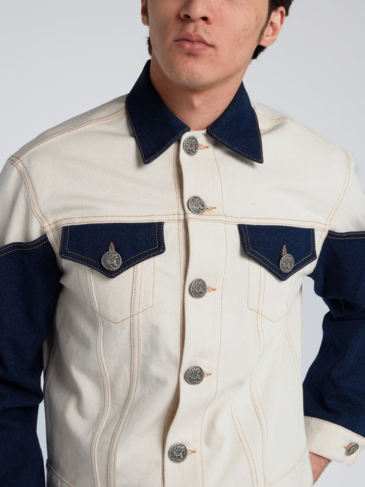 Rodeo Ivory Panelled Denim Jacket