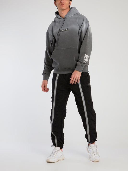 Black Technical Zip Up Trousers