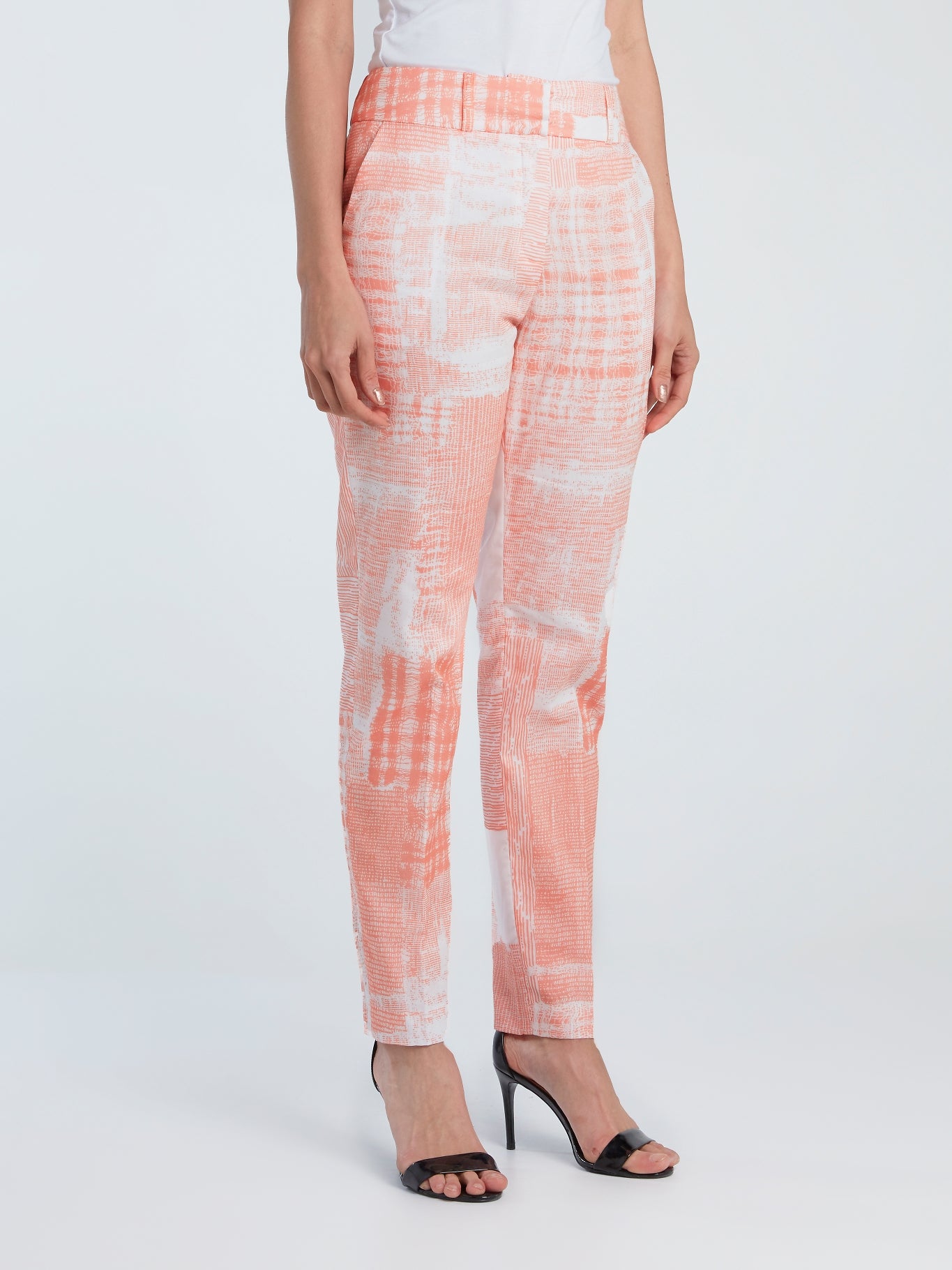 Pink Check Tapered Pants