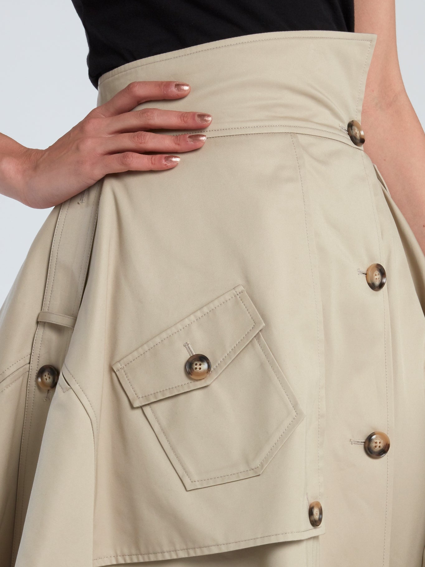 Reconstructed Trench Form Maxi Skirt