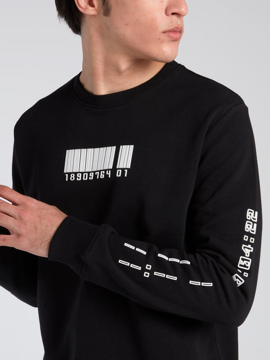 Black Barcode Display Sweatshirt