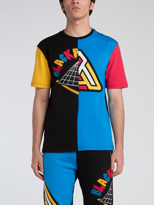 Colour Block Embroidered T-Shirt
