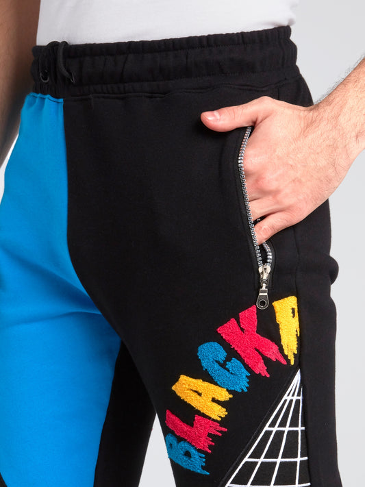 Colour Block Embroidered Track Pants