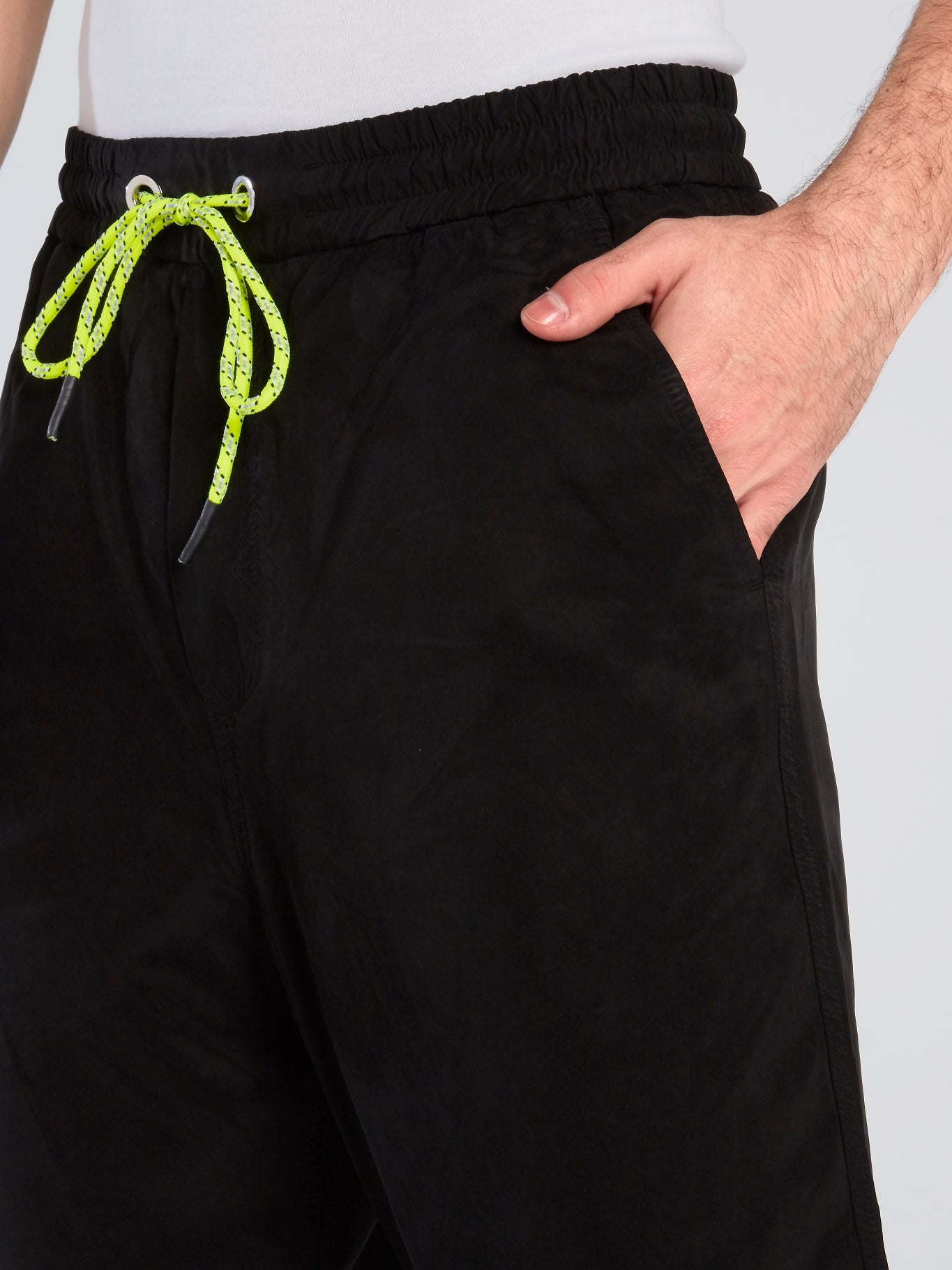 Black Contrast Drawstring Track Pants