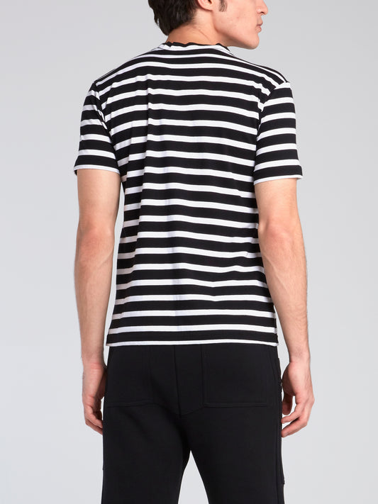 Striped Appliquéd Crewneck T-Shirt