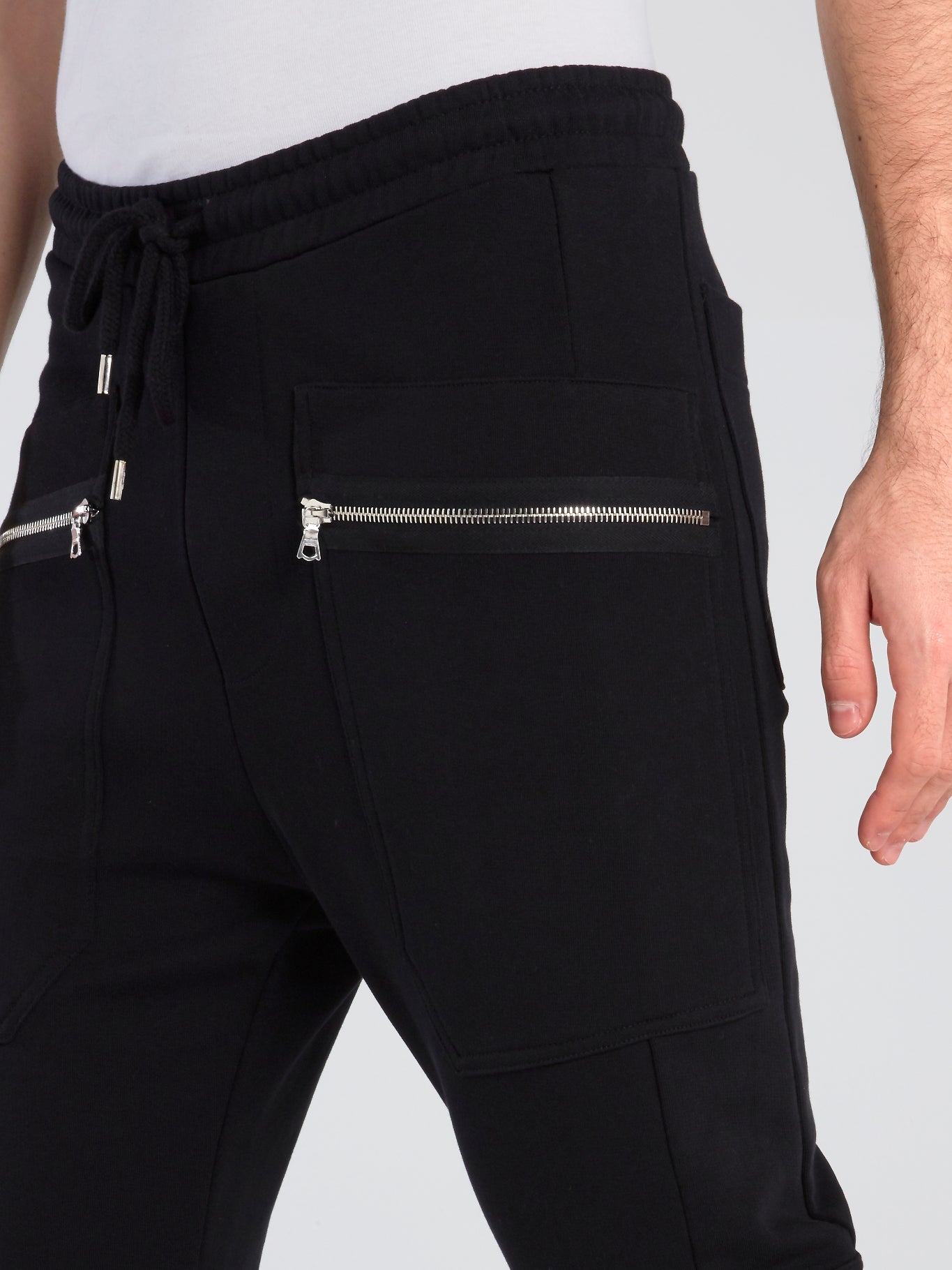 Black Multi-Pocket Track Pants
