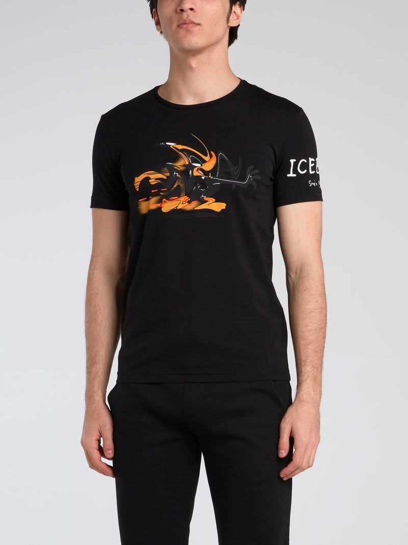Daffy Duck Black Graphic T-Shirt