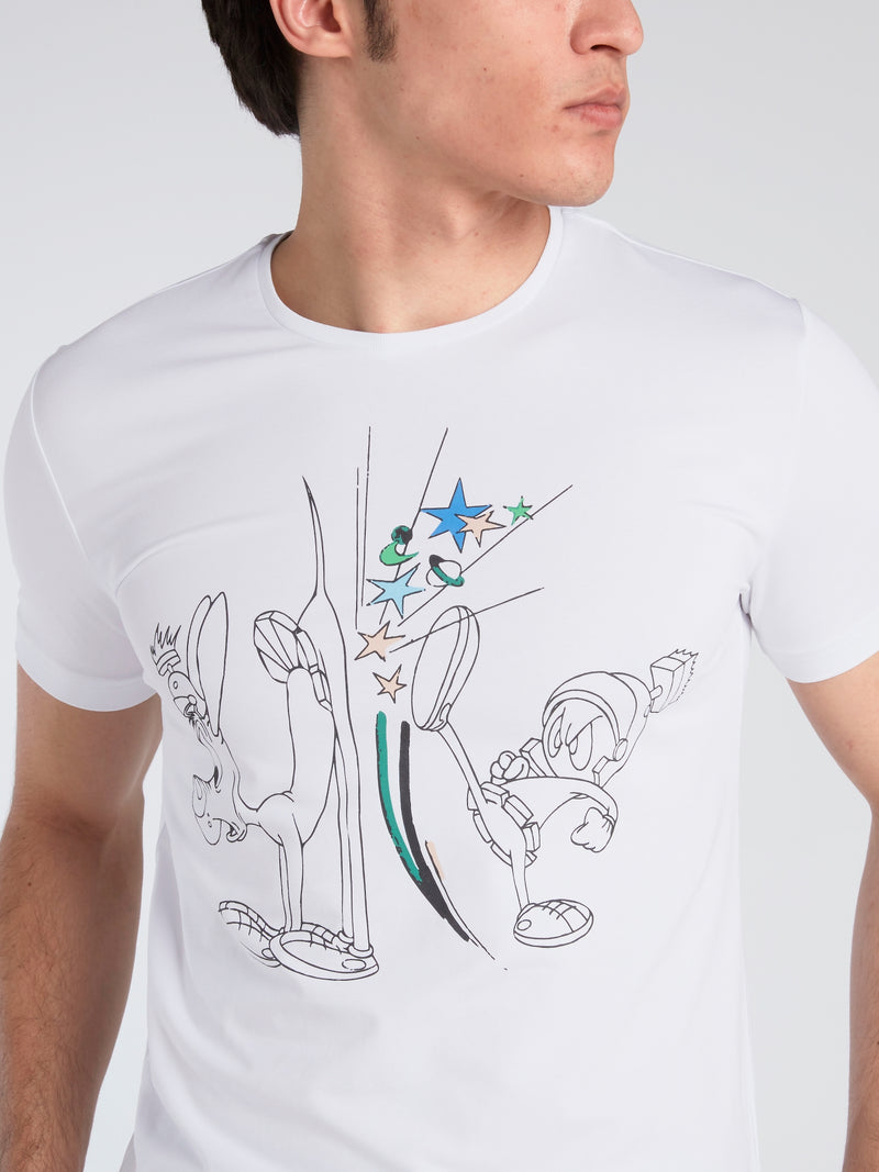 Marvin the Martian White Cotton T-Shirt