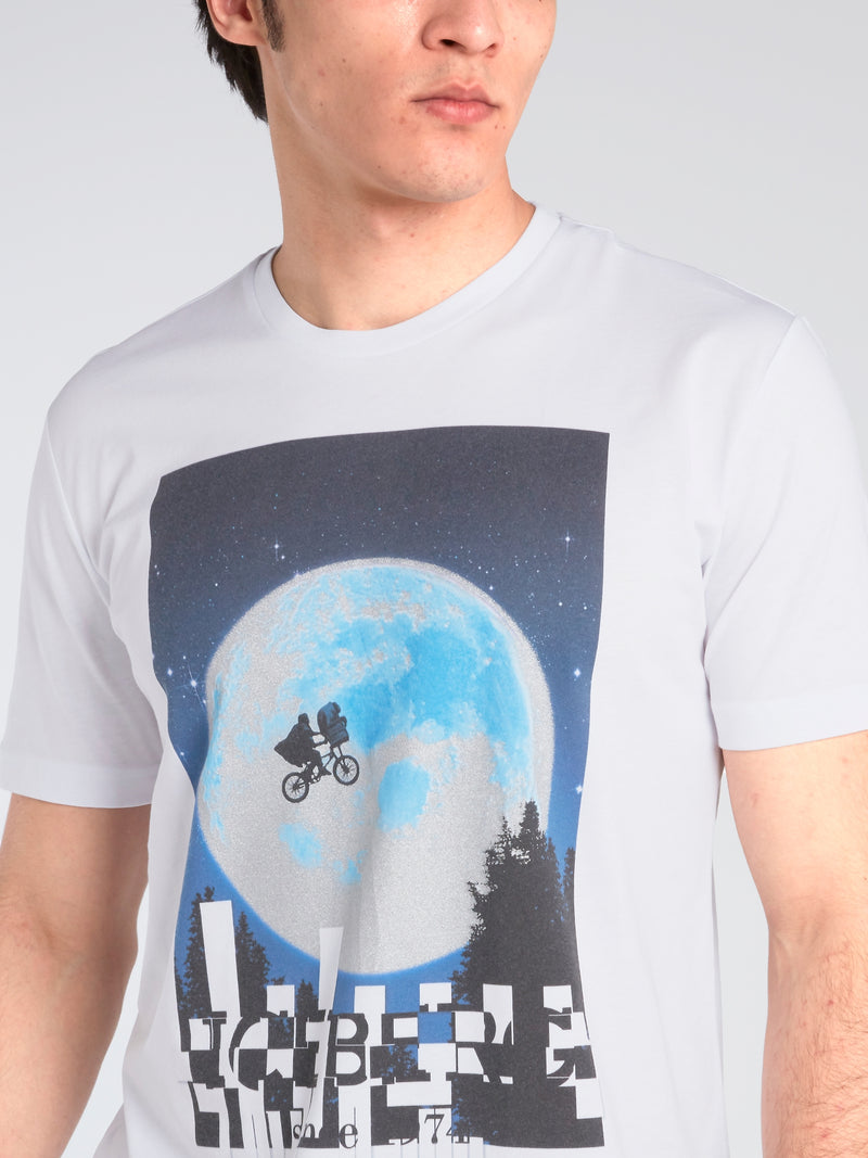 E.T. White Graphic Print T-Shirt
