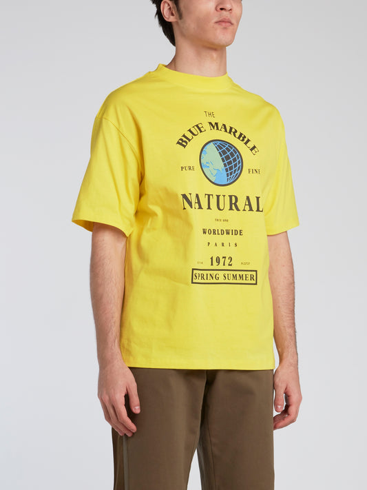 Earth Acid Yellow Printed T-Shirt