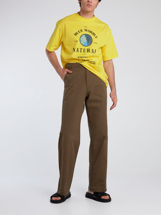 Earth Acid Yellow Printed T-Shirt