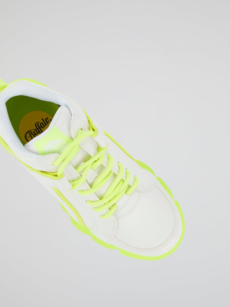 CLD Corin Neon Yellow Leather Sneakers
