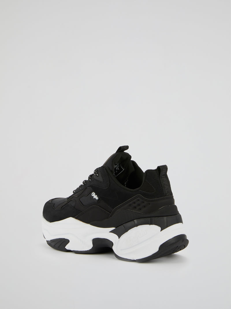 Crevis P1 Black Chunky Sole Sneakers