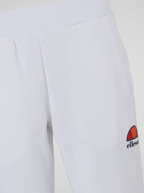 Forza White Ribbed Waistband Track Pants